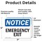 Signmission Exit Sign, Vinyl Decal, 7 in W, 5 in H, Emergency Exit OS-2PACK-NS-D-57-L-11830 - alternate 6